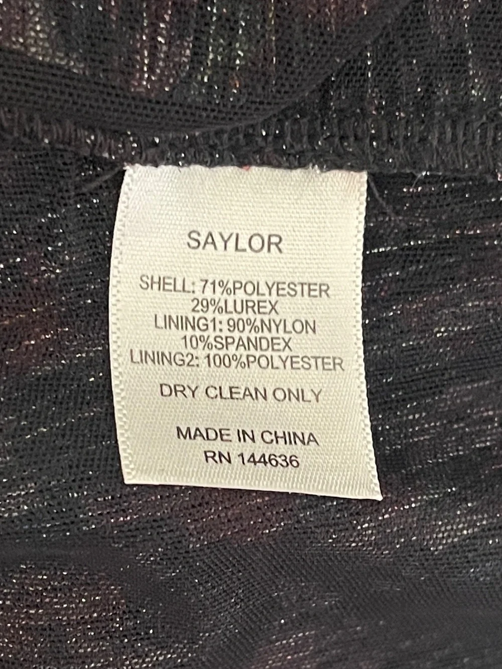 Saylor Bernadette draped faux wrap floral metallic long sleeve cocktail dress L - Picture 13 of 15